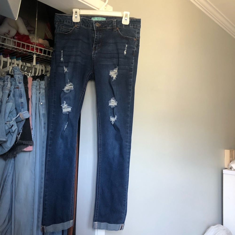 Dark Wash Mid Ride Skinny Jeggings